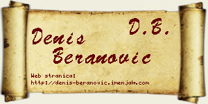 Denis Beranović vizit kartica